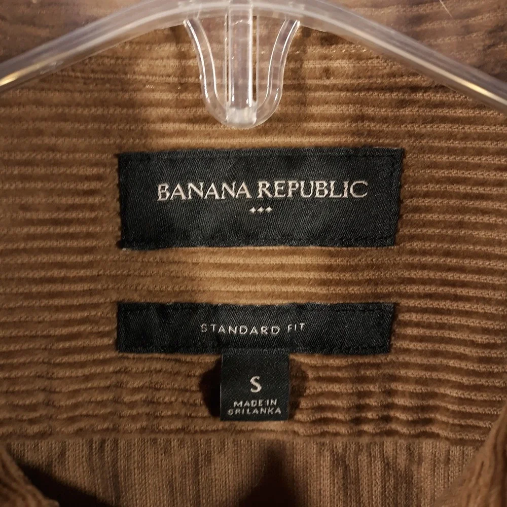 Banana Republic Corduroy Shirt Mens Small Brown Button Up Long Sleeve Pockets